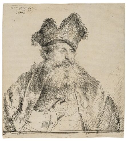 Rembrandt van Rijn, ‘Old Man with Divided Fur Cap’, 1640