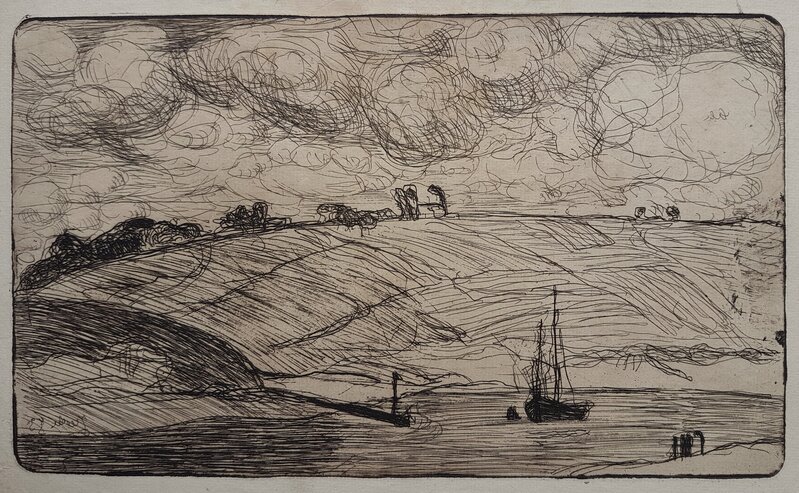 Armand Séguin, ‘L’Entrée de la rivière [The Mooring]’, 1893, Print, Etching, Sarah Sauvin