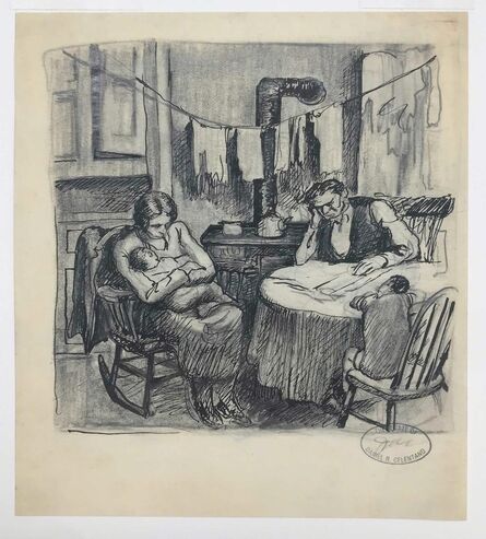 Daniel Ralph Celentano, ‘Mother and Child with Father Reading I’, circa 1935
