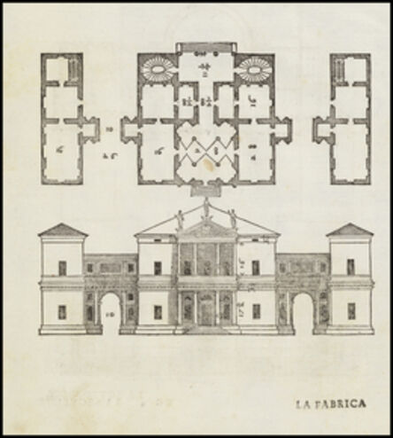 Andrea Palladio, ‘Plan and elevation of the Villa Pisani in Montagnana, Italy’, 1570