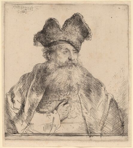 Rembrandt van Rijn, ‘Old Man with a Divided Fur Cap’, 1640