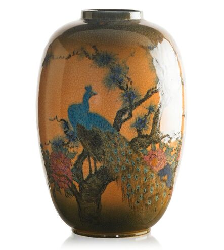 Edward T. Hurley, ‘Massive Jewel Porcelain vase with peacocks, Cincinnati, OH’, 1925