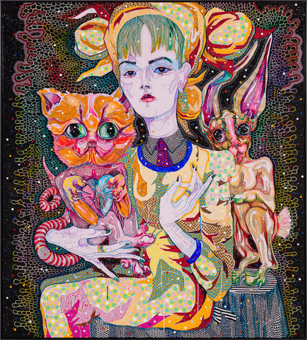Del Kathryn Barton, ‘my friends have gathered here 4 me’, 2022