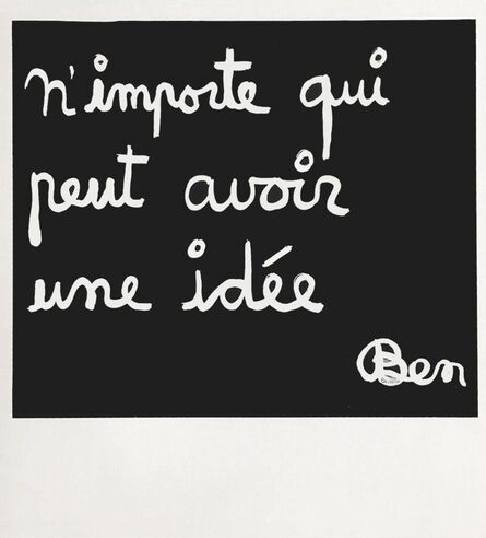 Ben Vautier, ‘N’importe qui peut avoir une idée’, 1980