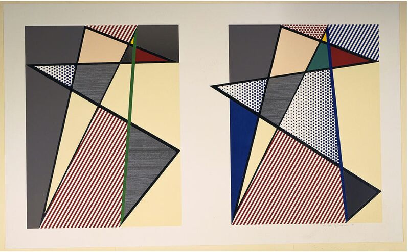 Roy Lichtenstein, ‘Imperfect Diptych’, 1988, Print, Woodcut, screenprint and collage, Zane Bennett Contemporary Art