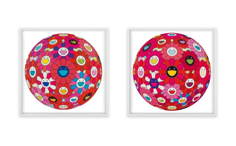 Takashi Murakami, ‘Hey! You! Do you feel what I feel? and Flowerball (3D) - Turn Red! (two works)’, 2014; 2013, Print, Offset lithographs in colors, Heritage Auctions