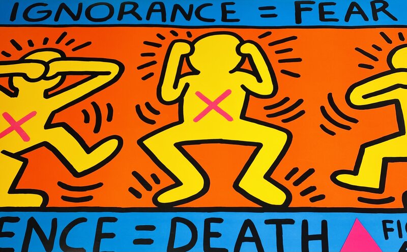 Keith Haring, ‘Keith Haring Ignorance = Fear 1989 (Keith Haring ACT UP)’, Keith Haring Ignorance = Fear 1989 (Keith Haring ACT UP), Posters, Offset lithograph, Lot 180 Gallery