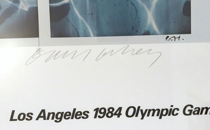 David Hockney, ‘Untitled Swimming Pool for the 1984 Olympics’, 1982, Print, Limited Edition pencil signed Offset Lithograph on Parsons Diploma Parchment Paper, accompanied by COA from the Publisher, Alpha 137 Gallery