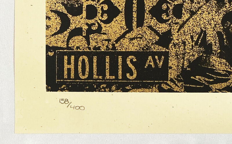 Shepard Fairey, ‘'Run-DMC: Raising Hell' (gold)’, 2019, Print, Screen print on white, Speckletone fine art paper., Signari Gallery