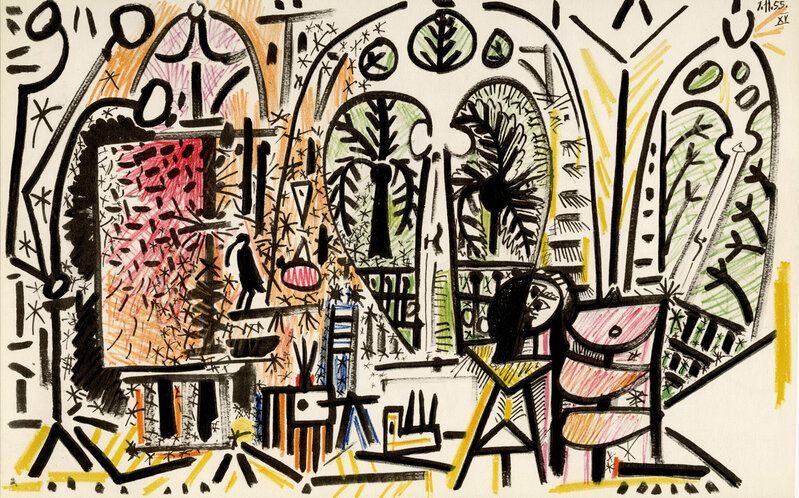 Pablo Picasso, ‘Atelier "La Californie", Cannes 1.11.55 XV’, 1955-1956, Print, Collotype, Goldmark Gallery