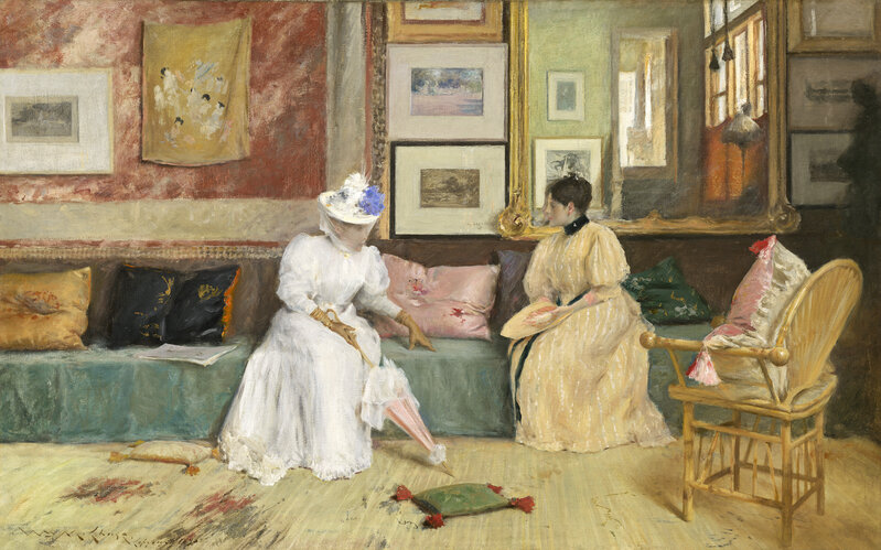 William Merritt Chase, ‘A Friendly Call’, 1895, Painting, Oil on canvas, National Gallery of Art, Washington, D.C.