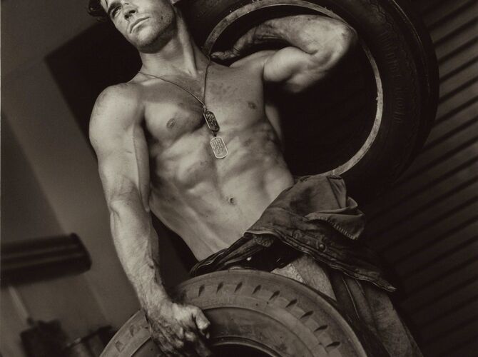 Fred With Tires by Herb Ritts