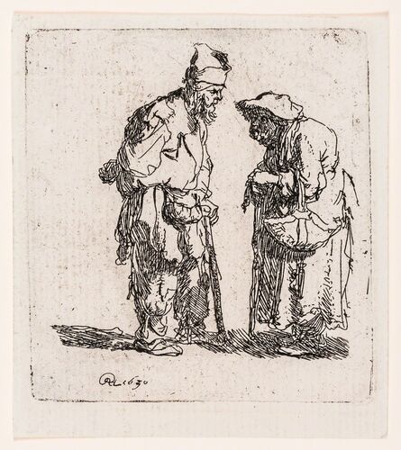Rembrandt van Rijn, ‘Beggar Man and Beggar Woman Conversing’, 1630