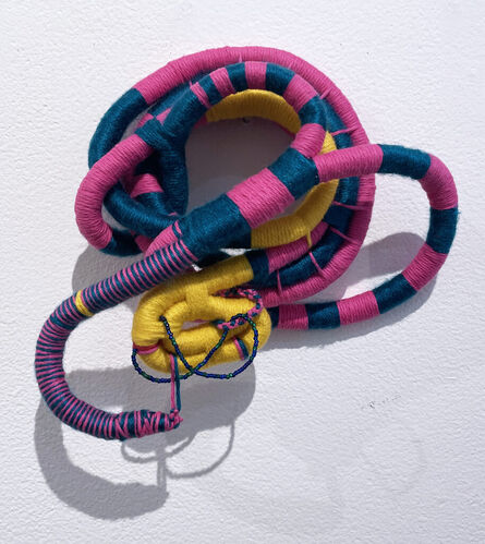 Kelly D Villalba, ‘Untitled (lend an ear in pink, goldenrod & blue)’, 2022