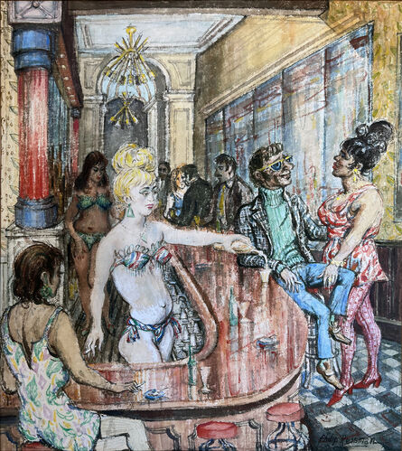 Philip Reisman, ‘Frolic Club IV, New York City 1960's - Barmaid, Strip Club Gritty Social Realism’, 1969