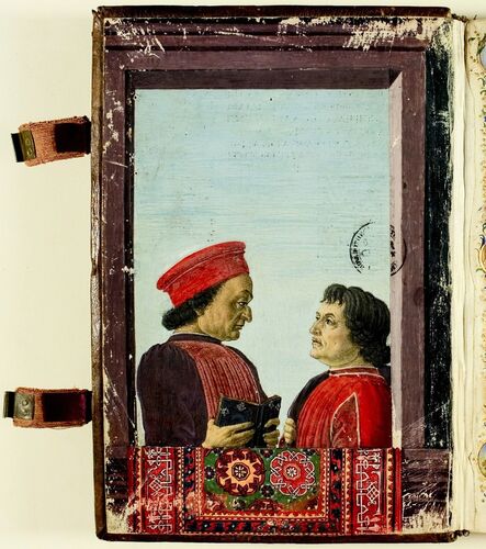 Attributed to Sandro Botticelli, ‘Portrait of Montefeltro & Landino’