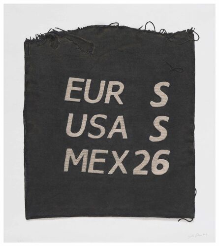 Analía Saban, ‘EUR S, USA S, MEX 26, Clothing Tag’, 2019