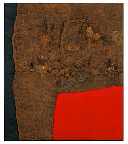 Alberto Burri, ‘Sacco e rosso (Sack and Red)’, ca. 1959