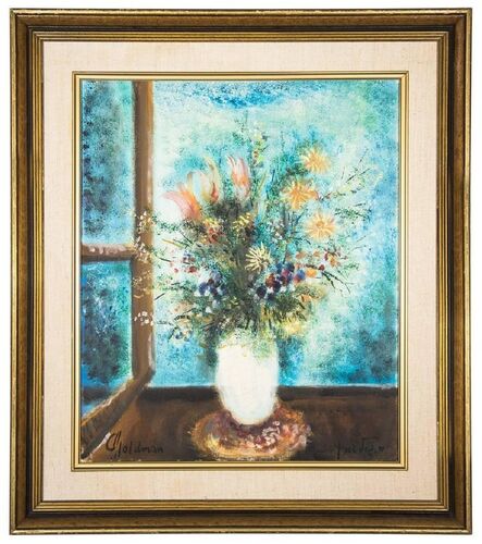 Robert Goldman, ‘Vase of Flowers, Vibrant Oil Painting Israeli Artist’, 20th Century