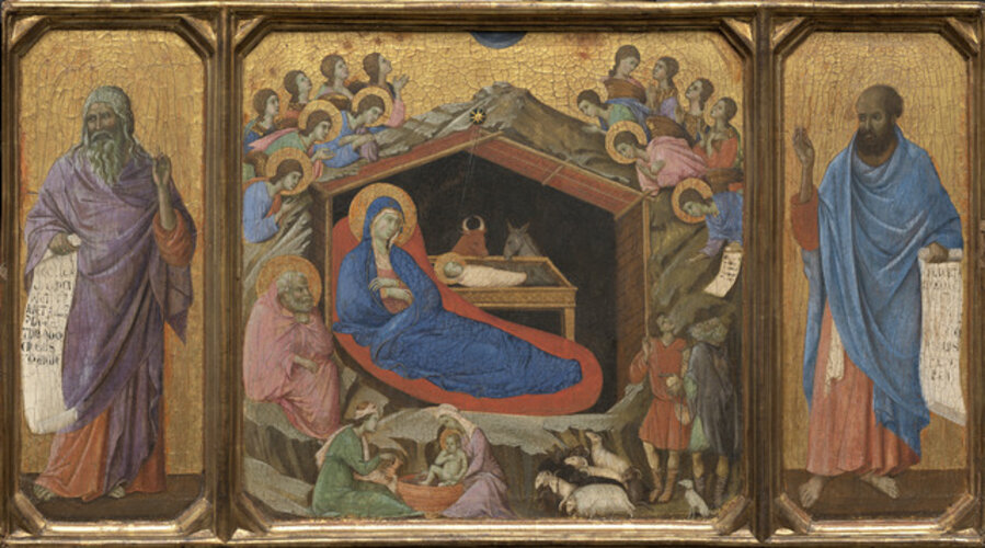 The Nativity with the Prophets Isaiah and Ezekiel