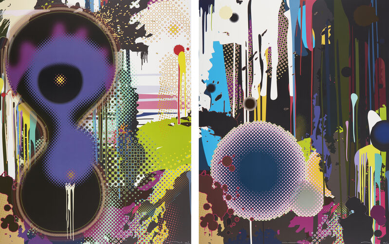 Takashi Murakami, ‘Infinity and Davey Jones' Tear’, 2008, Print, Two offset lithographs in colours on smooth wove, Roseberys