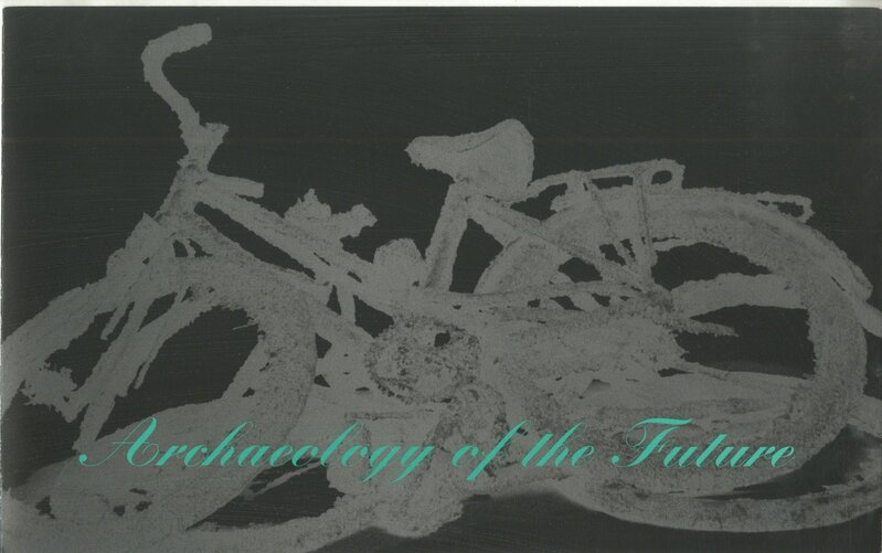 Arman, ‘Bicycle Drawing ’, 1991, Drawing, Collage or other Work on Paper, Original bicycle drawing done on fold-out invitation "Archeology of the Future", Alpha 137 Gallery