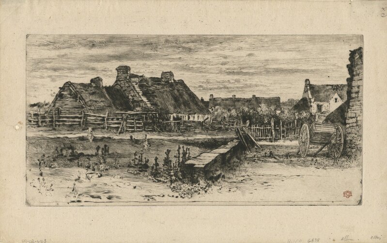 Félix Hilaire Buhot, ‘Les Grandes Chaumières’, 1881, Print, Etching and drypoint, Childs Gallery