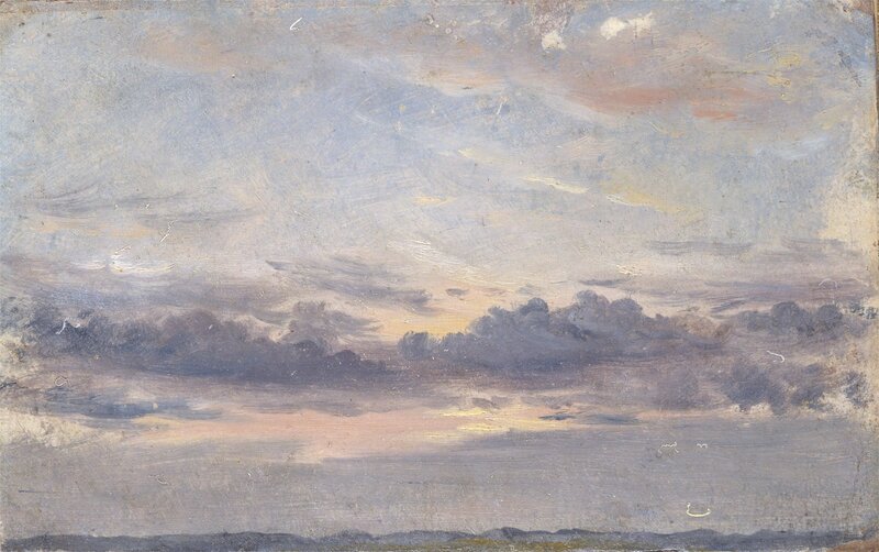 John Constable, ‘A Cloud Study, Sunset’, ca. 1821, Painting, Oil on paper on millboard, Yale Center for British Art