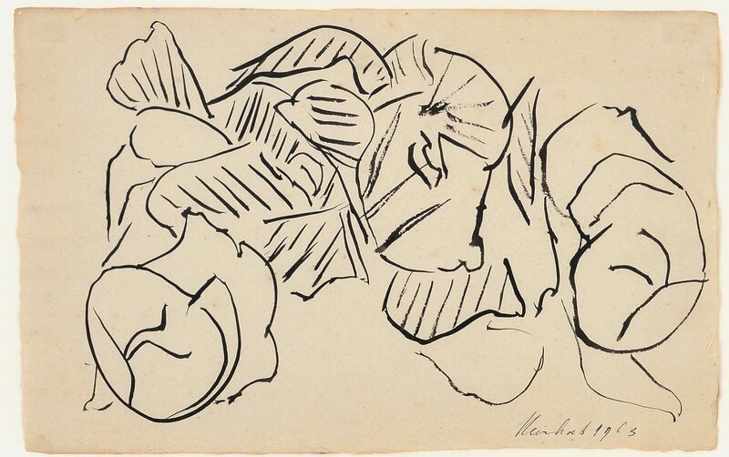 Reinhoud, ‘Composition’, 1963, Drawing, Collage or other Work on Paper, Ink on paper, Millon Belgium