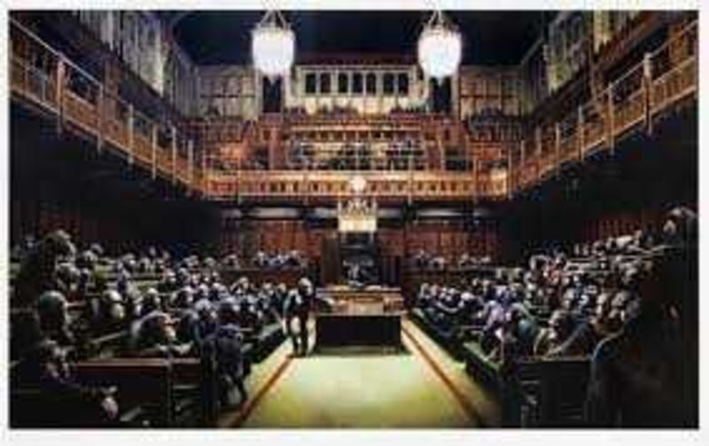 Banksy, ‘Monkey Parliament’, 2009, Print, Offset lithograph in colours on paper, Tate Ward Auctions