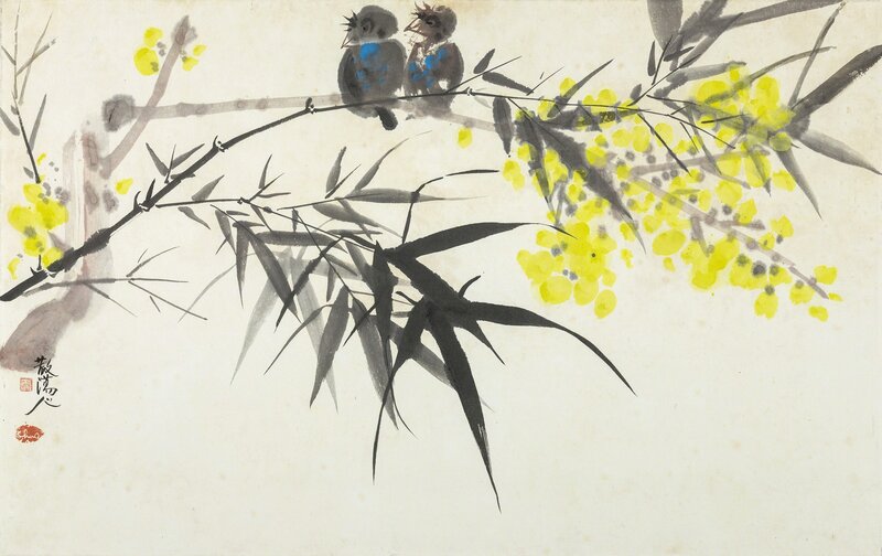 Chao Chung-hsiang 趙春翔, ‘The Bamboo and the Magpie’, 1965, Painting, Ink and acrylic on paper, Liang Gallery