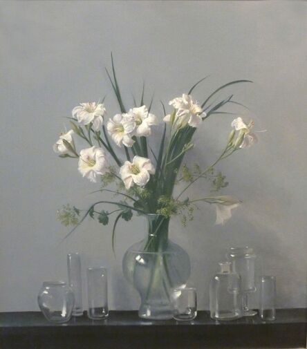 Raymond Han, ‘Lilies with Reflective Glass Jars’, 2009
