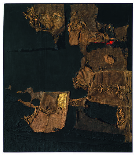 Alberto Burri, ‘Sacco e oro (Sack and Gold)’, 1953
