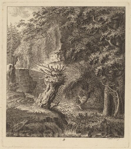Salomon Gessner, ‘Wooded Landscape with a Pollarded Tree’, 1764