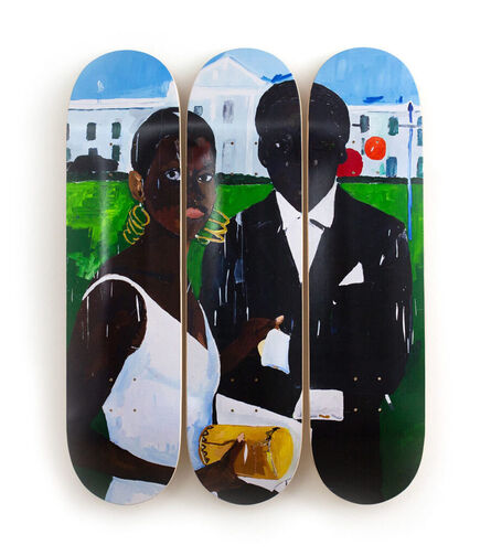 Henry Taylor, ‘Cecily and Miles Visit the Obamas Skate Deck’, 2022
