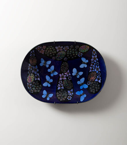 Birger Kaipiainen, ‘Large dish with butterflies and flowers’, 1960s