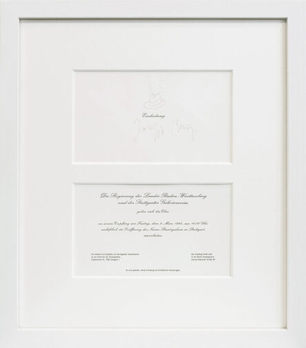 Joseph Beuys, ‘Invitation Opening Neue Staatsgalerie Stuttgart’, 1984