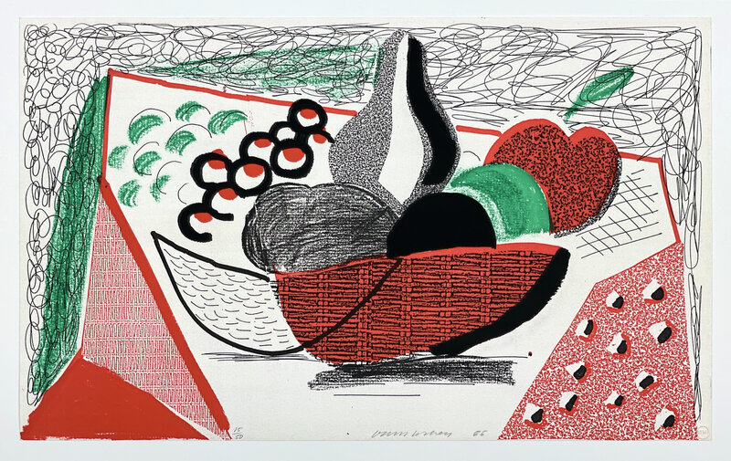 David Hockney, ‘Apples Pears & Grapes, May 1986’, 1986, Print, Home made print on Arches 120 gram rag paper, Meakin + Parsons