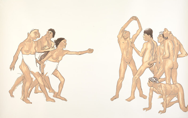 Michael Landy, ‘Young spartans exercising (after Degas)’, 2011, Drawing, Collage or other Work on Paper, Watercolor and pastel on paper, Galerie Sabine Knust | Knust Kunz Gallery Editions