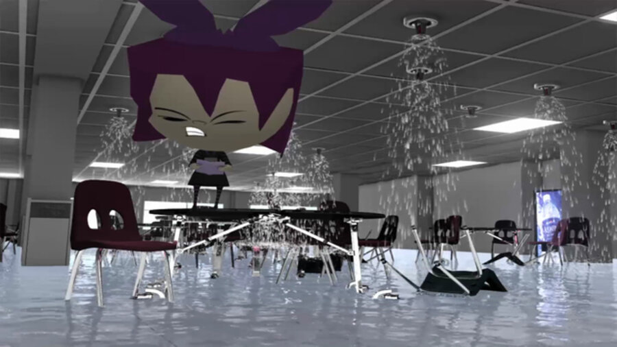 Poetry reading in Columbine Cafeteria with Gazlene Membrane
