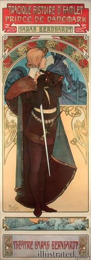 Alphonse Mucha, ‘Sarah Bernhardt as Hamlet’, 1899