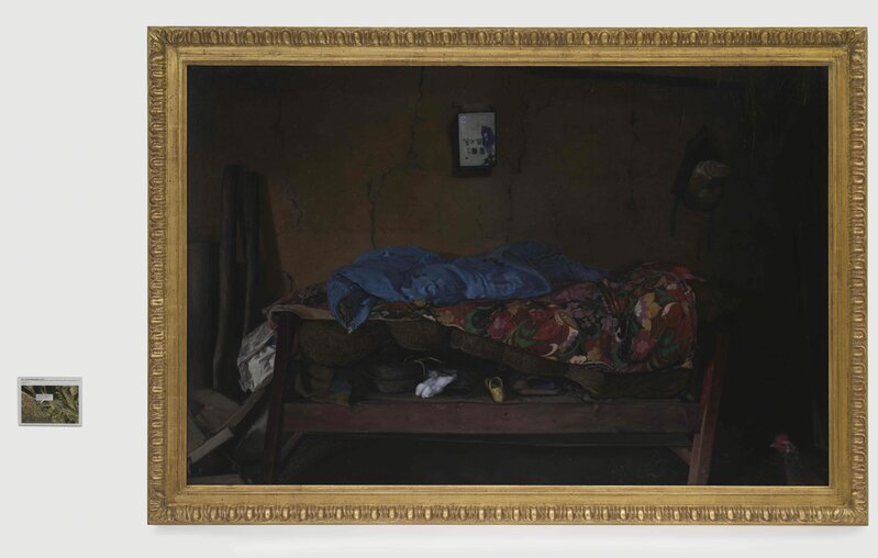 Xu Zhen 徐震, ‘Prey-House No.11, 001 Xiangdao Road, Butuo County, Liangshan Yi Autonomous Prefecture, Sichuan Province, China’, 2014, Painting, Oil paint, linen canvas, gold foiled frame, Galerie Nathalie Obadia