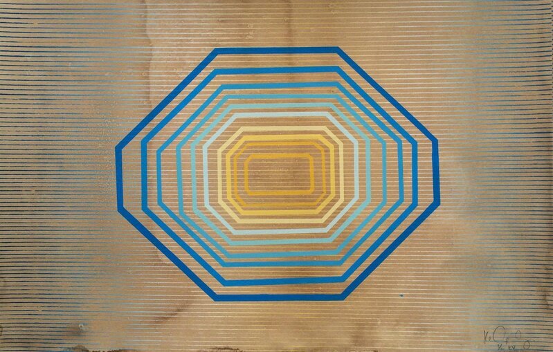 Kelly Ording, ‘Space Elevator (Blue Print)’, 2015, Print, Silkscreen on Dyed Paper, Kala Art Institute