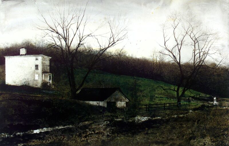 Andrew Wyeth, ‘Evening at Kuerners’, 1970, Painting, Drybrush and Watercolor, Seattle Art Museum