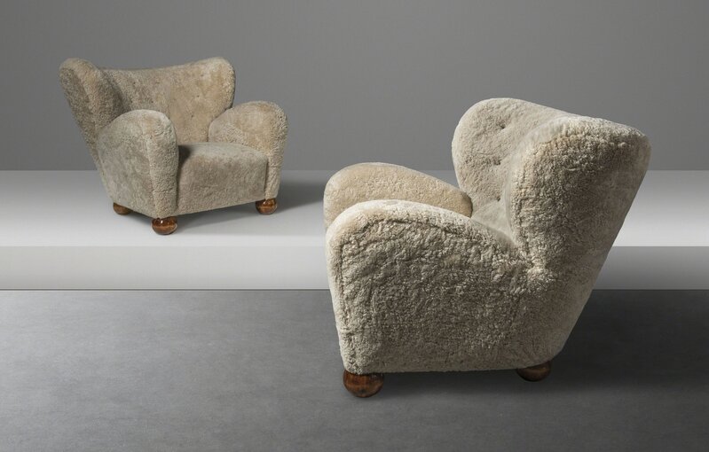 Marta Blomstedt, ‘A pair of lounge chairs’, designed 1939, Design/Decorative Art, Stained birch, sheepskin, Christie's