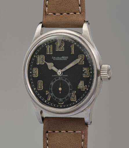 IWC, ‘A very rare and oversized stainless steel aviator’s wristwatch with rotating bezel and subsidiary seconds’, 1943