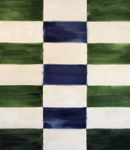 Milly Ristvedt, ‘Judd - large, blue, green, abstract, geometric composition, acrylic on canvas’, 1998