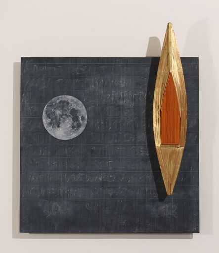 David Ruddell, ‘ Blackboard/Full Moon/Gold Boat’, 2020