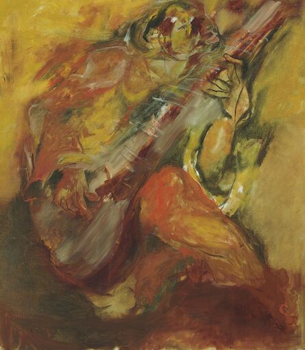 Krishen Khanna, ‘Untitled (Portrait of Ali Akbar Khan)’