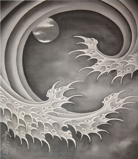 Horiyoshi III, ‘Moon and Wave’, 2016